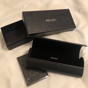 Prada Textured  Black Eyeglasses case set